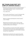 EMT TRAUMA EXAM SCRIPT WITH&NewLine;COMPLETE ANSWERS GRADED A