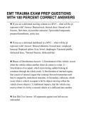 EMT TRAUMA EXAM PREP QUESTIONS&NewLine;WITH 100 PERCENT CORRECT ANSWERS
