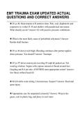 EMT TRAUMA EXAM UPDATED ACTUAL&NewLine;QUESTIONS AND CORRECT ANSWERS