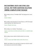 ENCOUNTERING DEATH AND DYING 2026&NewLine;ACTUAL TEST PAPER QUESTIONS SOLUTIONS&NewLine;VERIFIED COMPLETE STUDY PACKAG