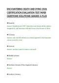 ENCOUNTERING DEATH AND DYING 2026&NewLine;CERTIFICATION EVALUATION TEST PAPER&NewLine;QUESTIONS SOLUTIONS GRADED A PLUS