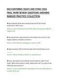 ENCOUNTERING DEATH AND DYING 2026&NewLine;FINAL PAPER REVIEW QUESTIONS ANSWERS&NewLine;BUNDLED PRACTICE COLLECTION