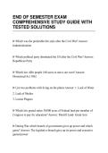 END OF SEMESTER EXAM&NewLine;COMPREHENSIVE STUDY GUIDE WITH&NewLine;TESTED SOLUTIONS