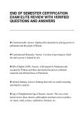 END OF SEMESTER CERTIFICATION&NewLine;EXAM ELITE REVIEW WITH VERIFIED&NewLine;QUESTIONS AND ANSWERS