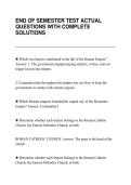END OF SEMESTER TEST ACTUAL&NewLine;QUESTIONS WITH COMPLETE&NewLine;SOLUTIONS