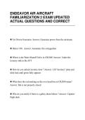 ENDEAVOR AIR AIRCRAFT&NewLine;FAMILIARIZATION 2 EXAM UPDATED&NewLine;ACTUAL QUESTIONS AND CORRECT
