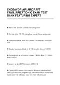 ENDEAVOR AIR AIRCRAFT&NewLine;FAMILIARIZATION Q EXAM TEST&NewLine;BANK FEATURING EXPERT