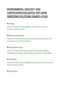 ENVIRONMENTAL GEOLOGY 2026&NewLine;CERTIFICATION EVALUATION TEST PAPER&NewLine;QUESTIONS SOLUTIONS GRADED A PLUS