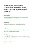 ENVIRONMENTAL GEOLOGY 2026&NewLine;COMPREHENSIVE ASSESSMENT SCRIPT&NewLine;SOLVED QUESTIONS ANSWERS UPDATED&NewLine;REVIEW SET