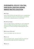 ENVIRONMENTAL GEOLOGY 2026 FINAL&NewLine;PAPER REVIEW QUESTIONS ANSWERS&NewLine;BUNDLED PRACTICE COLLECTION