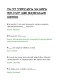 ETA CET CERTIFICATION EVALUATION&NewLine;2026 STUDY GUIDE QUESTIONS AND&NewLine;ANSWERS