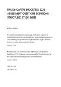 FIN 306 CAPITAL BUDGETING 2026&NewLine;ASSESSMENT QUESTIONS SOLUTIONS&NewLine;STRUCTURED STUDY SHEET