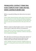 PROMULGATED CONTRACT FORMS FINAL&NewLine;EXAM COMPLETE STUDY GUIDE AND REAL&NewLine;ESTATE CONTRACTS REVIEW 2026&NewLine;