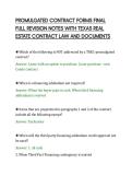 PROMULGATED CONTRACT FORMS FINAL&NewLine;FULL REVISION NOTES WITH TEXAS REAL&NewLine;ESTATE CONTRACT LAW AND DOCUMENTS