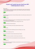 Property and Casualty Insurance Final Exam 100&percnt;&NewLine;Verified Questions & Answers