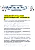 WGU D450 COMMUNITY HEALTH HESI COMPREHENSIVE QUESTIONS AND ANSWERS SET