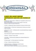 CLASSICS 2902 ANCIENT MEDICINE COMPREHENSIVE QUESTIONS AND ANSWERS SET