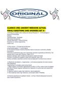 CLASSICS 2902 ANCIENT MEDICINE ACTUAL FINALS QUESTIONS AND ANSWERS SET A&period;pdf