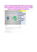 ATI PN Mental Health 20232026 Proctored Exam &NewLine;With screenshots&comma; Questions&comma; and correct&comma; verified &NewLine;answers&period; Guaranteed pass &sol;Graded A&plus;