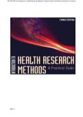 COMPLETE TEST BANK for Introduction to Health Research Methods A Practical Guide 3rd Edition by Kathryn H&period; Jacobsen All Chapters&excl; ALREADY RATED A&plus; 100&percnt; CORRECT ANSWERS