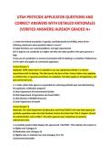 UTAH PESTICIDE APPLICATOR QUESTIONS AND &NewLine;CORRECT ANSWERS WITH DETAILED RATIONALES &NewLine;&lpar;VERIFIED ANSWERS&rpar; ALREADY GRADED A&plus;