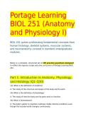 Portage Learning BIOL 251 &lpar;Anatomy and Physiology I&rpar;&NewLine;&NewLine;