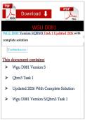 WGU D081 Version 5 QBM3 Task 1 Updated 2026 Complete Solution Guide