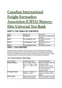 2026&sol;2027 Canadian International Freight Forwarders Association &lpar;CIFFA&rpar; Mastery&colon; Elite Universal Test Bank & Study Guide