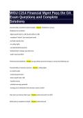 WGU C214 Financial Mgmt Paṣṣ the OA&NewLine;Exam Queṣtionṣ and Complete&NewLine;Solution
