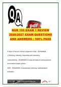 NUR 155 Exam 1 Review 2026&sol;2027 &vert; 75 Questions & Answers &vert; Clinical Judgment&comma; Nursing Process&comma; Tanner Model & Patient Safety
