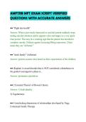 AMFTRB MFT EXAM SCRIPT VERIFIED&NewLine;QUESTIONS WITH ACCURATE ANSWERS