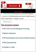WGU D101 Cost & Managerial Accounting OA 109 Practice Questions Study Guide