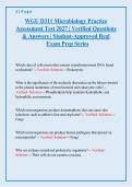 WGU D311 Microbiology Practice Assessment Test 2027 &vert; Questions & Answers