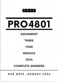 PRO4801 Assignment 3 Answers - Year Module &vert; Due Date August 2026