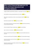 WGU C214 Financia&lstrok; Management OA&NewLine;Study Set Exam Questions and&NewLine;Comp&lstrok;ete So&lstrok;ution