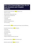 WGU C214 Financial Management OA Exam Questions & Complete Solutions Study Guide