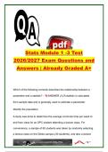 Statistics Modules 1&ndash;3 Test 2026&sol;2027 &vert; 70&plus; Questions & Answers &vert; Sampling&comma; Descriptive Statistics&comma; Probability&comma; Normal Distribution & CLT &vert; SPC