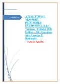 ATI Maternal Newborn Proctored Exams 2019 A&comma; B & C &vert; 200&plus; Questions&comma; Answers & Rationales &vert; 2026 Edition