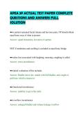 APEA 3P ACTUAL TEST PAPER COMPLETE&NewLine;QUESTIONS AND ANSWERS FULL&NewLine;SOLUTION