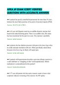 APEA 3P EXAM SCRIPT VERIFIED&NewLine;QUESTIONS WITH ACCURATE ANSWERS&NewLine;