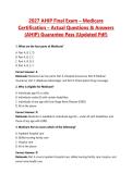 2027 AHIP Final Exam &ndash; Medicare Certification &ndash; Actual Questions & Answers &lpar;AHIP&rpar; Guarantee Pass &lpar;Updated Pdf&rpar;