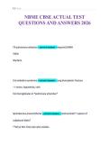 NBME CBSE ACTUAL TEST&NewLine;QUESTIONS AND ANSWERS 2026