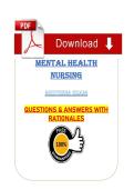 Mental Health Nursing Final Exam &lpar;PDF&rpar; &vert; 2026 Exam Questions &vert; Chamberlain University