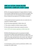 ARM 401 ACTUAL EXAM SOLVED&NewLine;QUESTIONS COMPLETE STUDY GUIDE