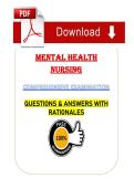 Mental Health Nursing Comprehensive Exam &lpar;PDF&rpar; &vert; 2026 Exam Questions &vert; Chamberlain University
