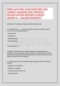 NRNP 6665 FINAL EXAM QUESTIONS AND&NewLine;CORRECT ANSWERS &lpar;100&percnt; VERIFIED&rpar; &vert;&NewLine;REVISED EDITION 2026&sol;2027 ALREADY&NewLine;GRADED A&plus; - WALDEN UNIVERSITY