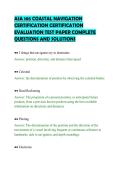 ASA 105 COASTAL NAVIGATION&NewLine;CERTIFICATION CERTIFICATION&NewLine;EVALUATION TEST PAPER COMPLETE&NewLine;QUESTIONS AND SOLUTIONS