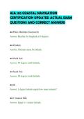 ASA 105 COASTAL NAVIGATION&NewLine;CERTIFICATION UPDATED ACTUAL EXAM&NewLine;QUESTIONS AND CORRECT ANSWERS&NewLine;