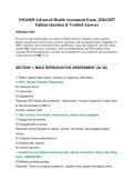 NSG6020 Advanced Health Assessment Exam -2026&sol;2027  Edition Question & Verified Answers 