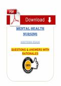 Mental Health Nursing Midterm Exam &lpar;PDF&rpar; &vert; 2026 Exam Questions &vert; Chamberlain University